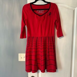 Kreepsville Red Spiderweb Skater Dress-New